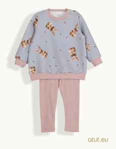 1571 Komplet bluza + legginsy 74 niebieski