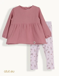 00180 Komplet tunika+legginsy 74 brudny róż