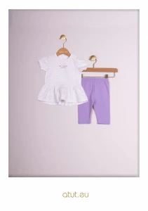 0822 Komplet tunika + legginsy 74 fiolet