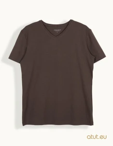 445 T-shirt L ciemny brąz