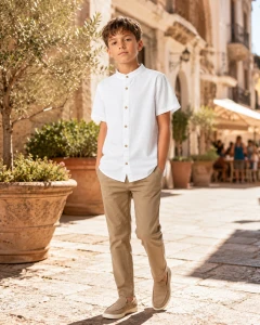 140-146 Linen & Cotton Shirt short sleeve