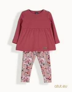 1549 Komplet tunika + legginsy 80 ciemny brudny róż