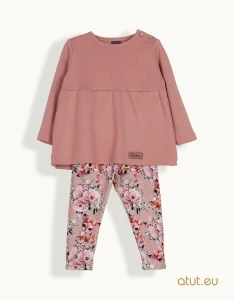1549 Komplet tunika + legginsy 80 brudny róż