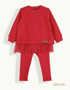 1612 Komplet bluza + legginsy 80 czerwony