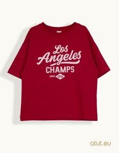 00029 T-shirt 152 ciemny czerwony