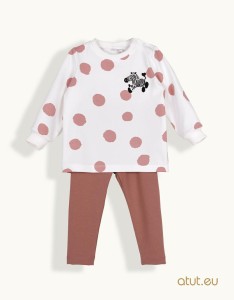 1476 Komplet bluzka + legginsy 92 brudny róż