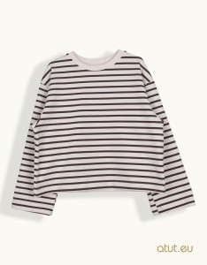 1678 Bluza 164 paski brąz
