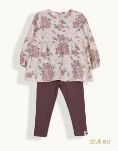 1464 Komplet tunika + legginsy 86 ciemny ecru