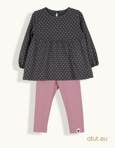 1464 Komplet tunika + legginsy 80 ciemny szary