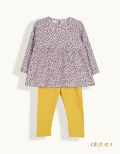 1127 Komplet tunika + legginsy 92 ciemny żółty