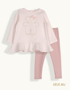 00120 Komplet tunika + legginsy 92 jasny brudny róż