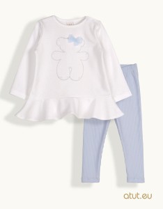 00120 Komplet tunika + legginsy 98 jasny niebieski